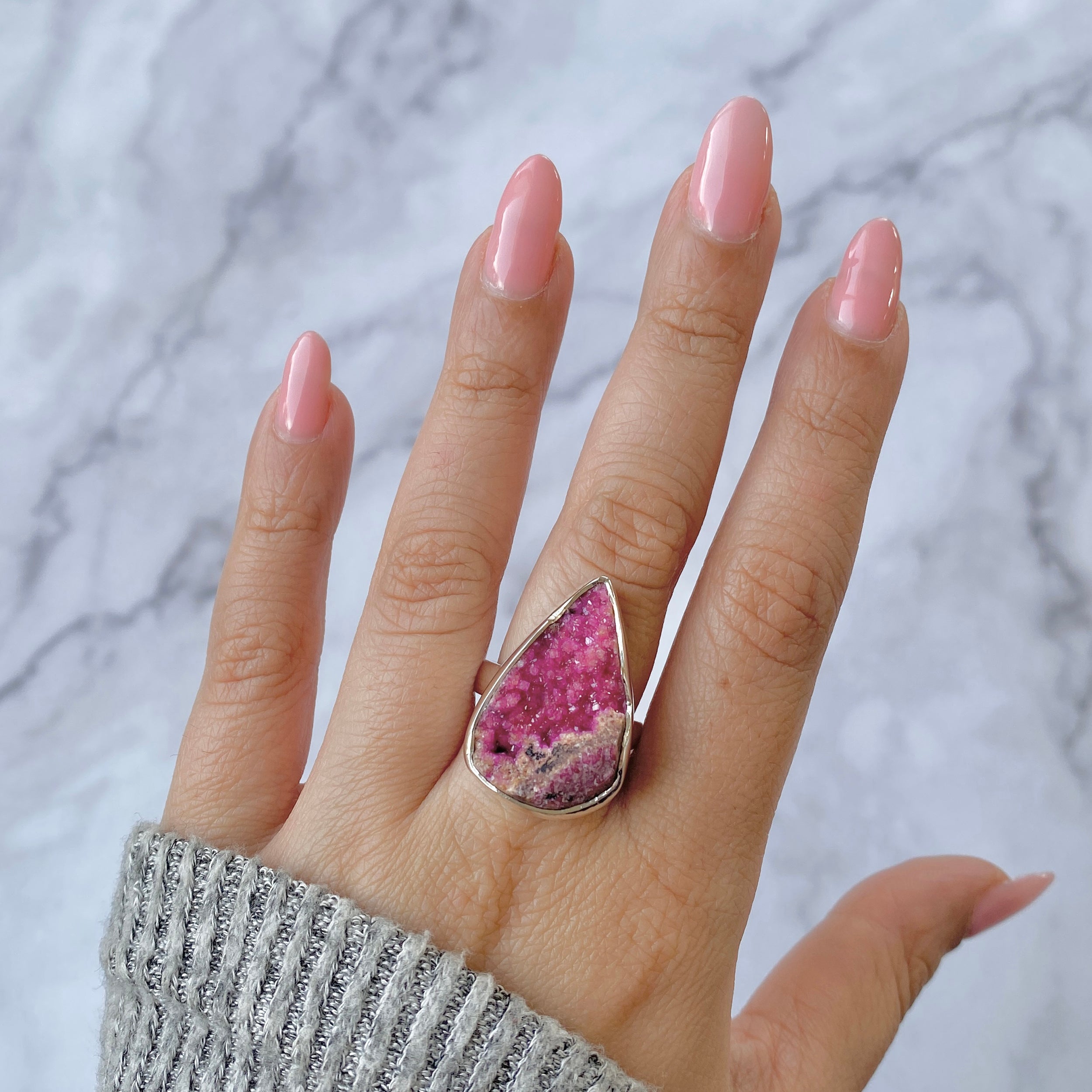 Cobalt Calcite Adjustable Ring-(CBC-R-12)